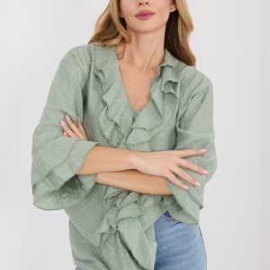 Chemise manche longue verte