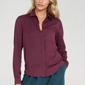 Chemise manche longue violette