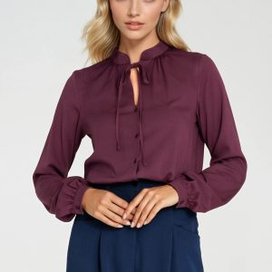 Chemise manche longue violette