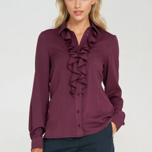 Chemise manche longue violette