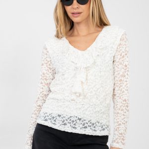 Blouse en dentelle beige