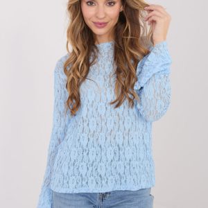 Blouse en dentelle bleu