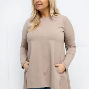 Chemisier grande taille beige