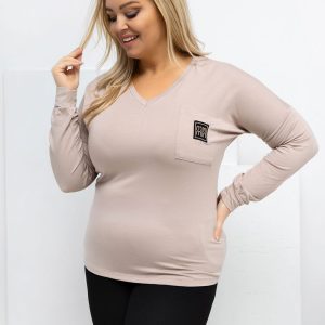 Chemisier grande taille beige