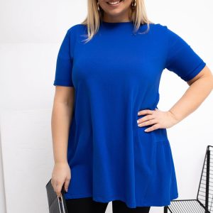 Chemisier grande taille bleu