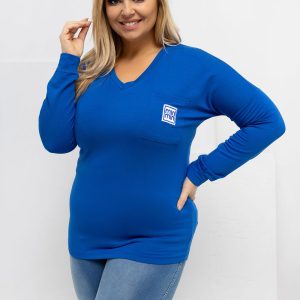 Chemisier grande taille bleu