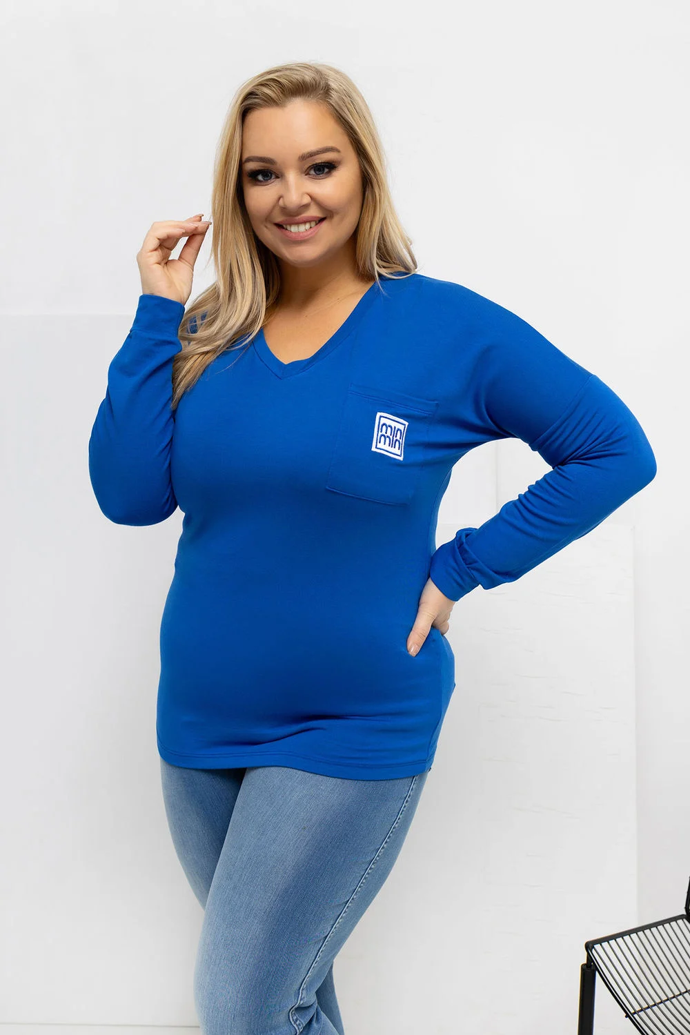 Chemisier grande taille bleu – Image 2