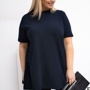 Chemisier grande taille bleu marine