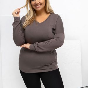 Chemisier grande taille brun