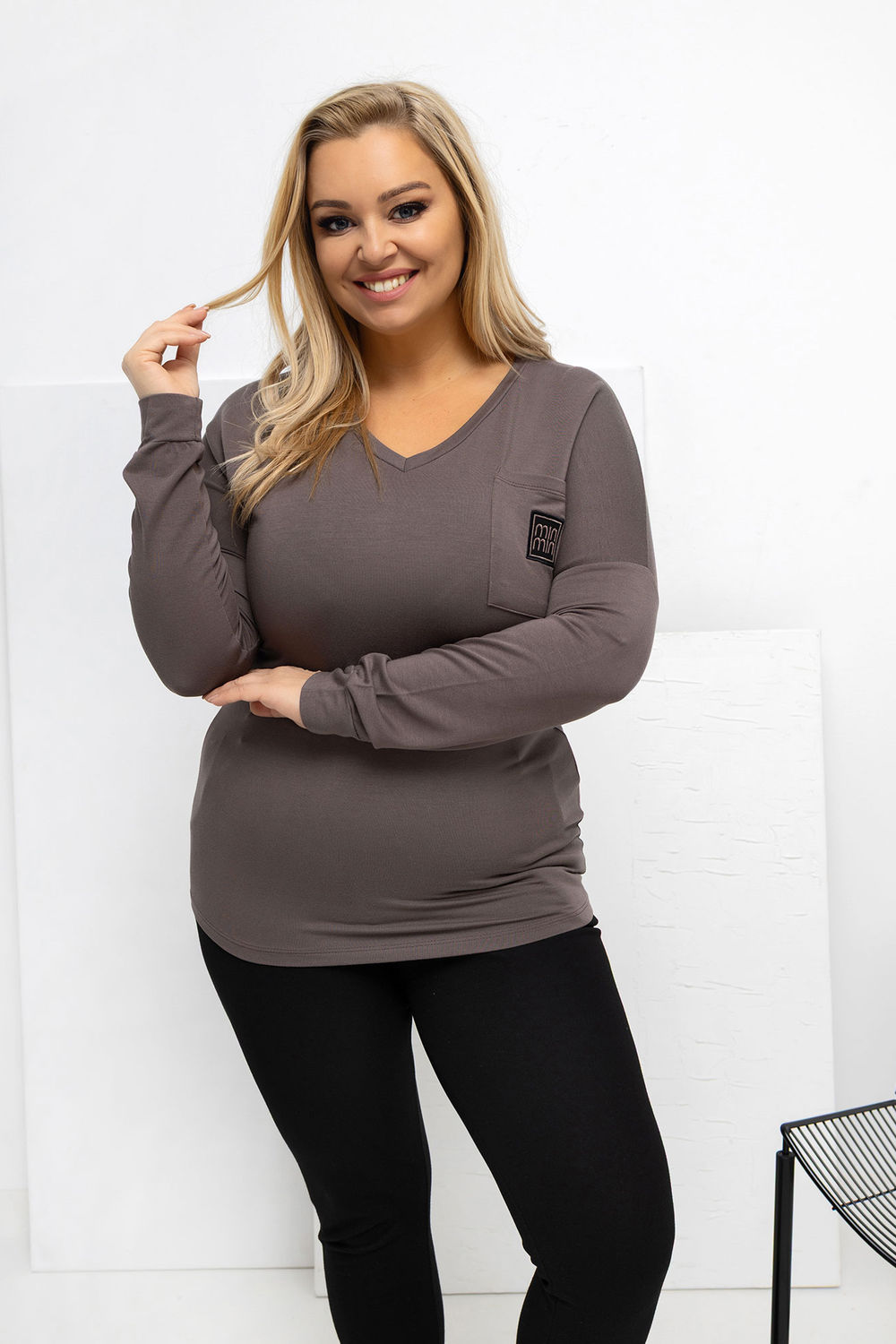 Chemisier grande taille brun