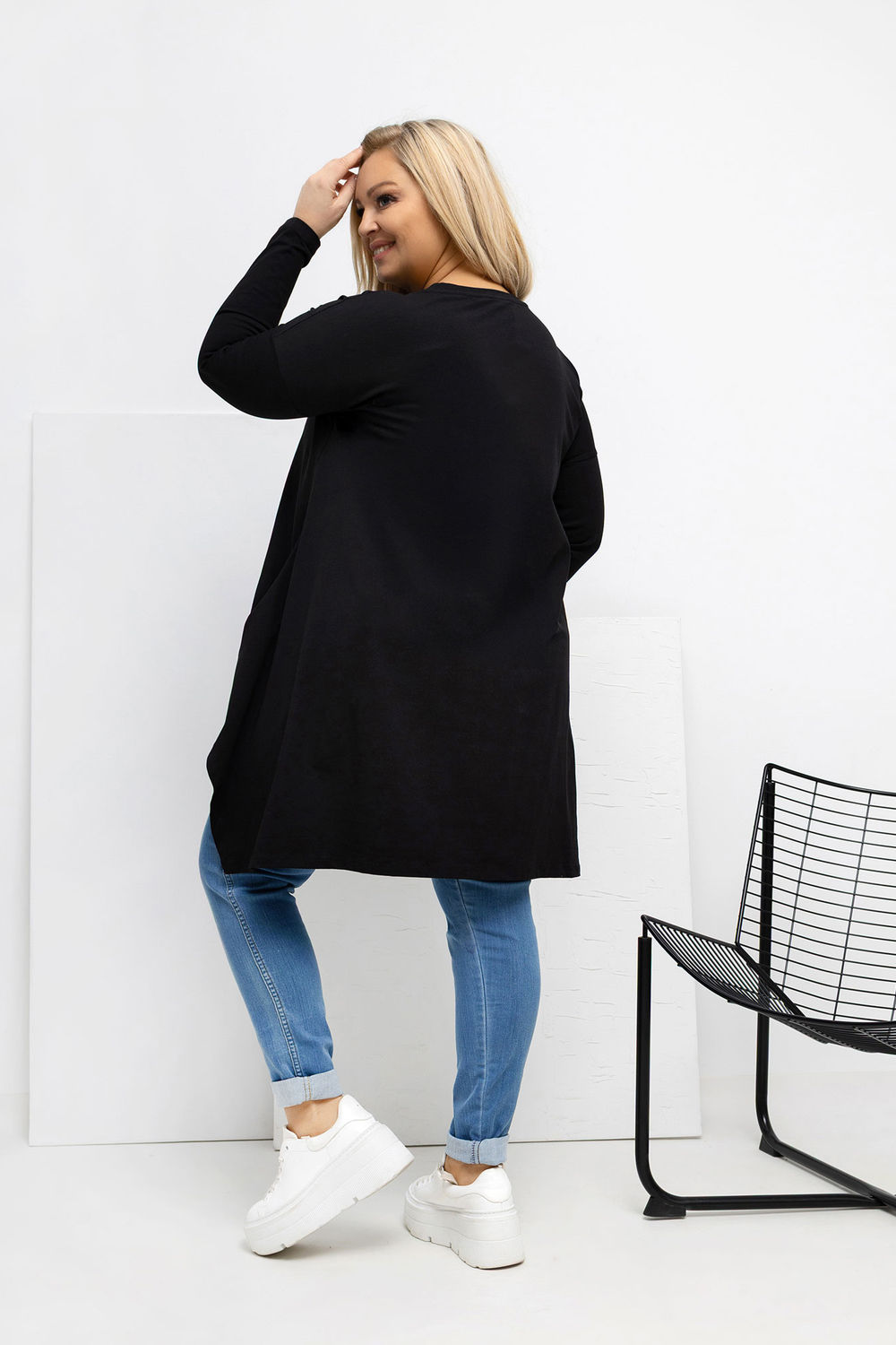 Chemisier grande taille noir – Image 3