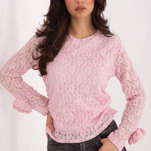 Blouse en dentelle rosé