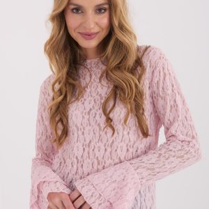 Blouse en dentelle rosé