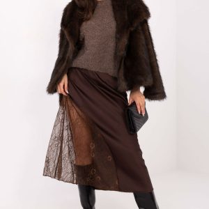 Jupe en dentelle brun