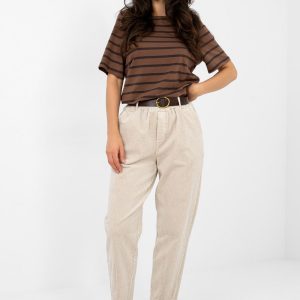 Pantalon en velours côtelé beige