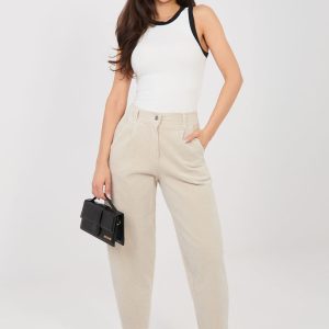 Pantalon en velours côtelé beige