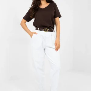 Pantalon en velours côtelé blanc