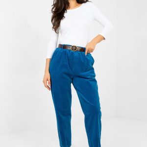 Pantalon en velours côtelé bleu