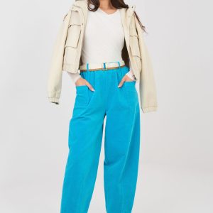 Pantalon en velours côtelé bleu
