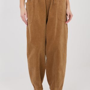 Pantalon en velours côtelé brun