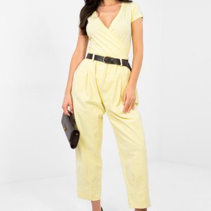 Pantalon en velours côtelé jaune