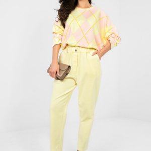 Pantalon en velours côtelé jaune