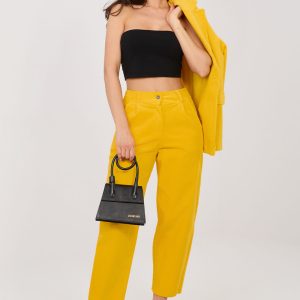 Pantalon en velours côtelé jaune