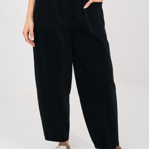 Pantalon en velours côtelé noir