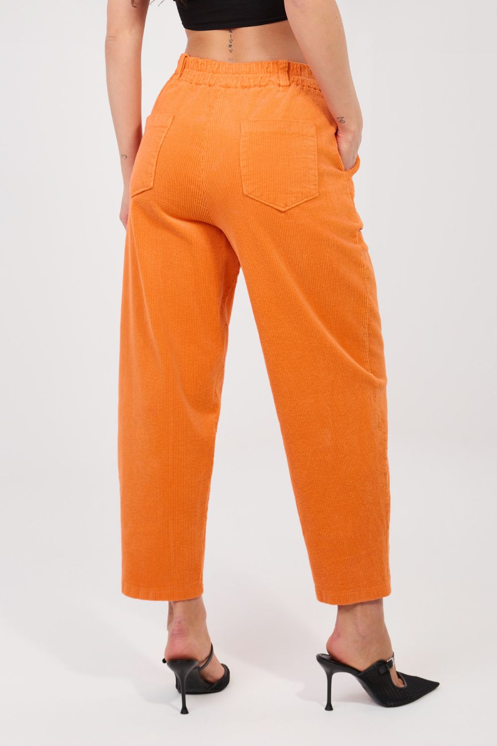 Pantalon en velours côtelé orange – Image 5