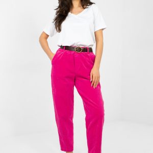 Pantalon en velours côtelé rosé