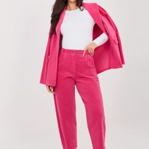 Pantalon en velours côtelé rosé