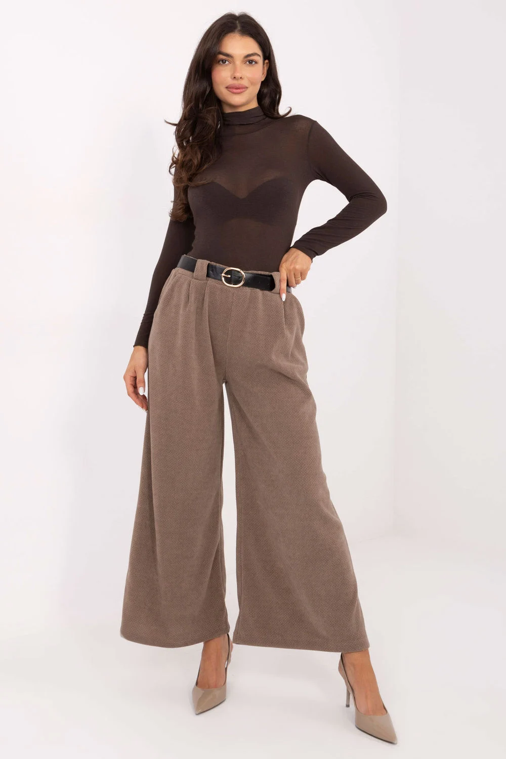 Pantalon en velours côtelé beige – Image 2