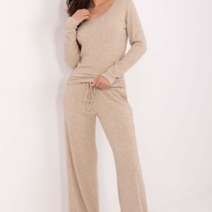 Pantalon femme beige