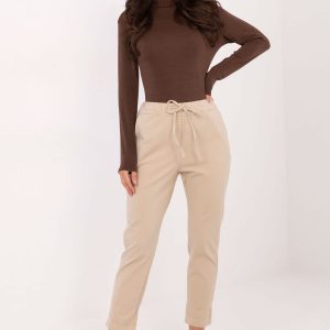 Pantalon femme beige