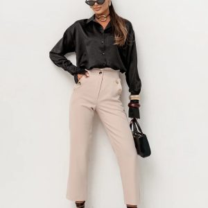 Pantalon femme beige