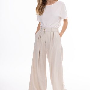 Pantalon femme beige