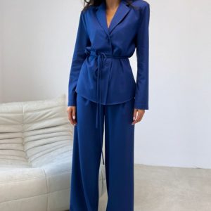 Pantalon femme bleu