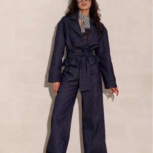 Pantalon femme bleu marine