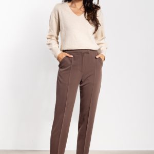 Pantalon femme brun