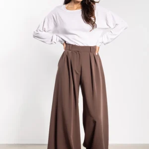 Pantalon femme brun