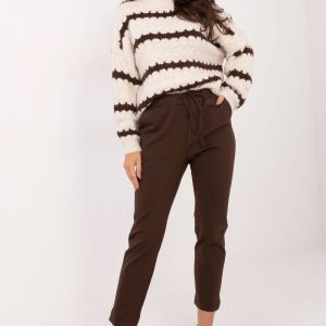 Pantalon femme brun