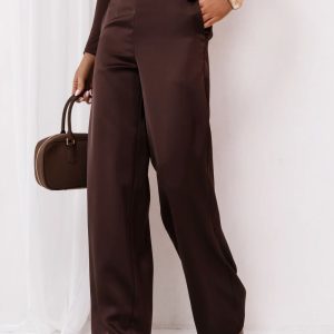 Pantalon femme brun