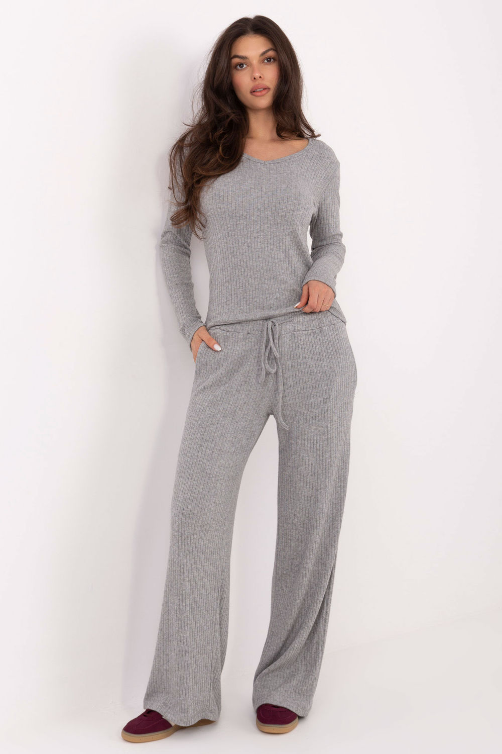 Pantalon femme gris