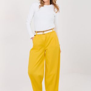 Pantalon femme jaune