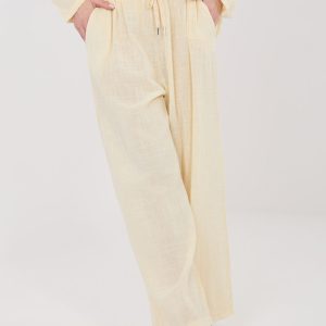 Pantalon femme jaune