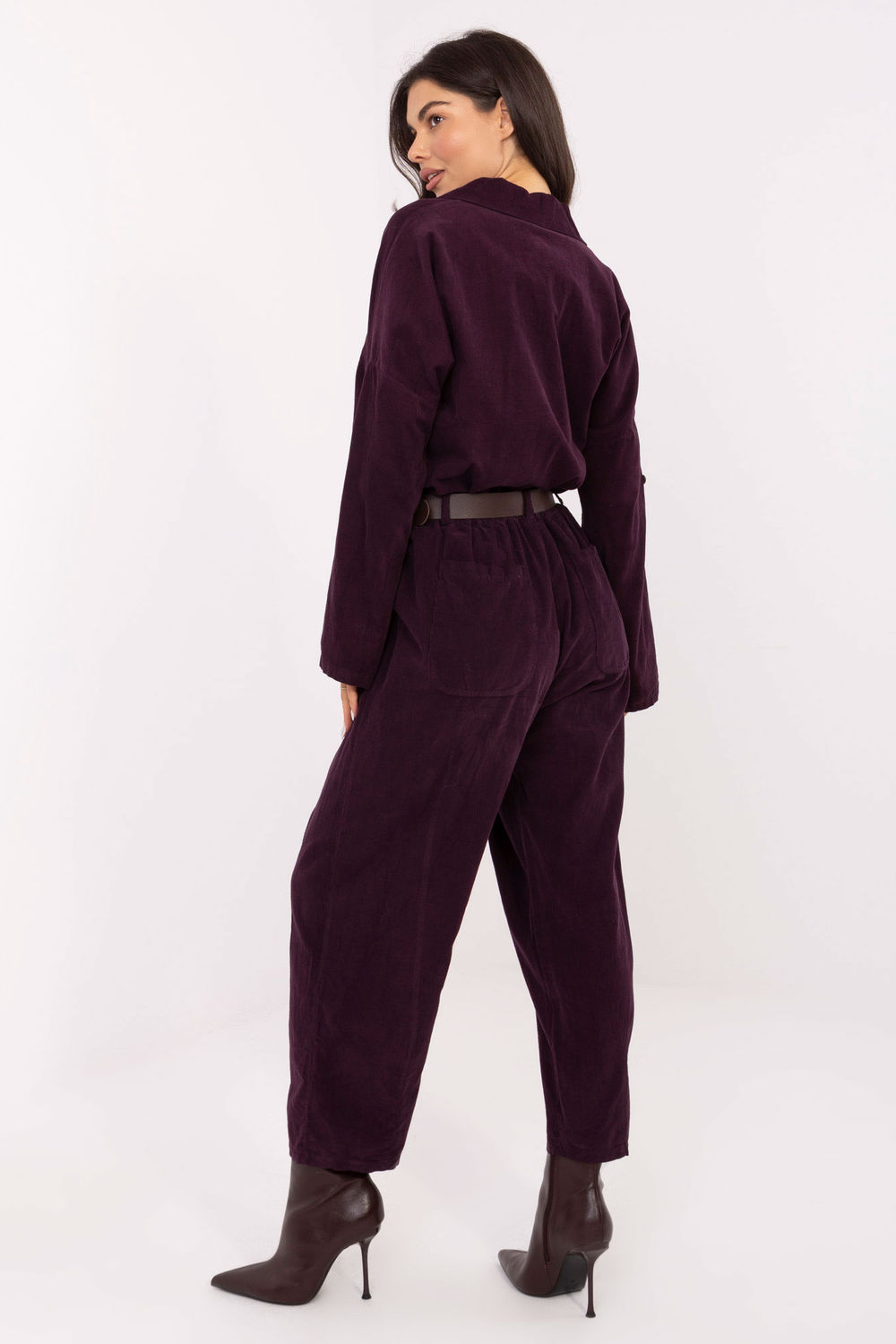 Pantalon en velours côtelé violet – Image 4