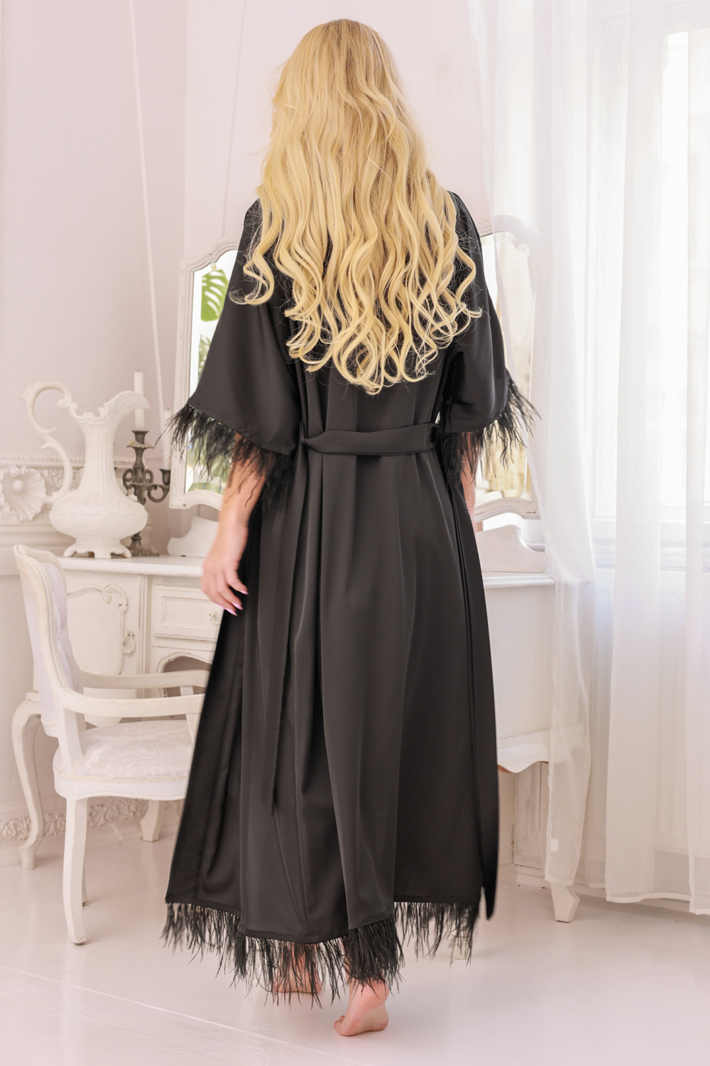 Peignoir long noir – Image 3
