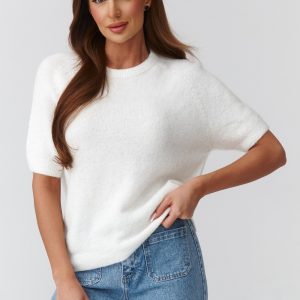 Pull à manches courtes beige