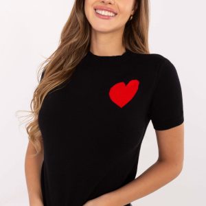 Pull à manches courtes noir