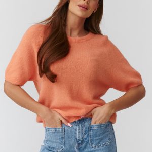 Pull à manches courtes orange